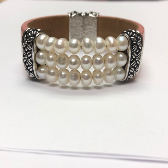 Honora Jewelry - Honora Freshwater Pearl pink leather bracelet